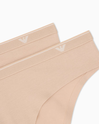 2-pack of seamless cotton jersey briefs with logo waistband