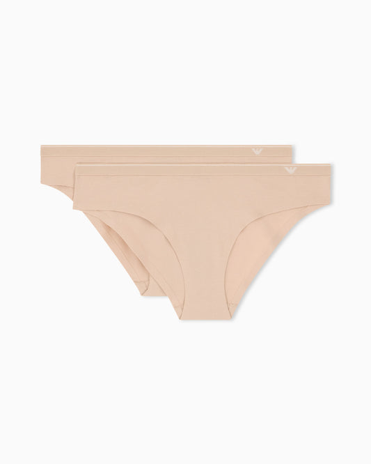 2-pack of seamless cotton jersey briefs with logo waistband