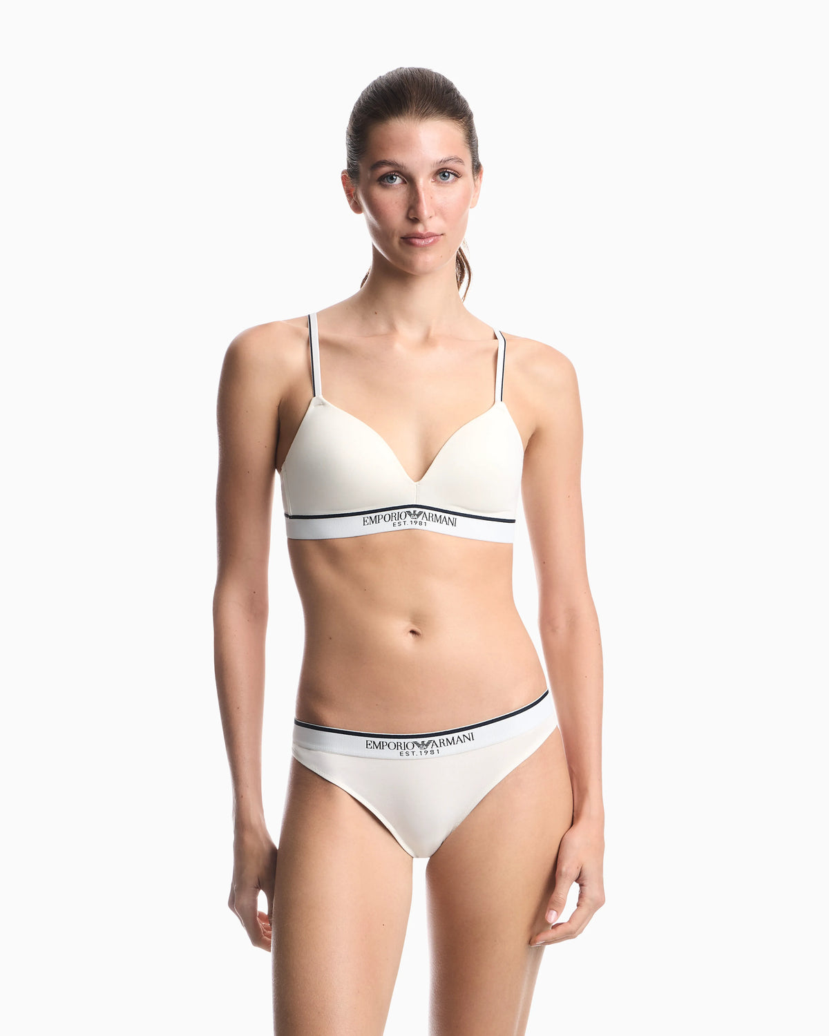 Two-pack cotton Brazilian briefs with wide elastic band