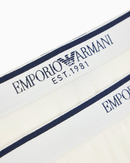 Two-pack cotton Brazilian briefs with wide elastic band
