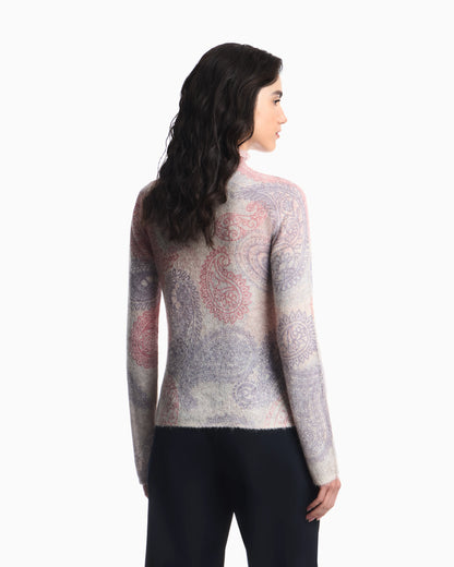 Alpaca sweater with paisley print Boteh Capsule