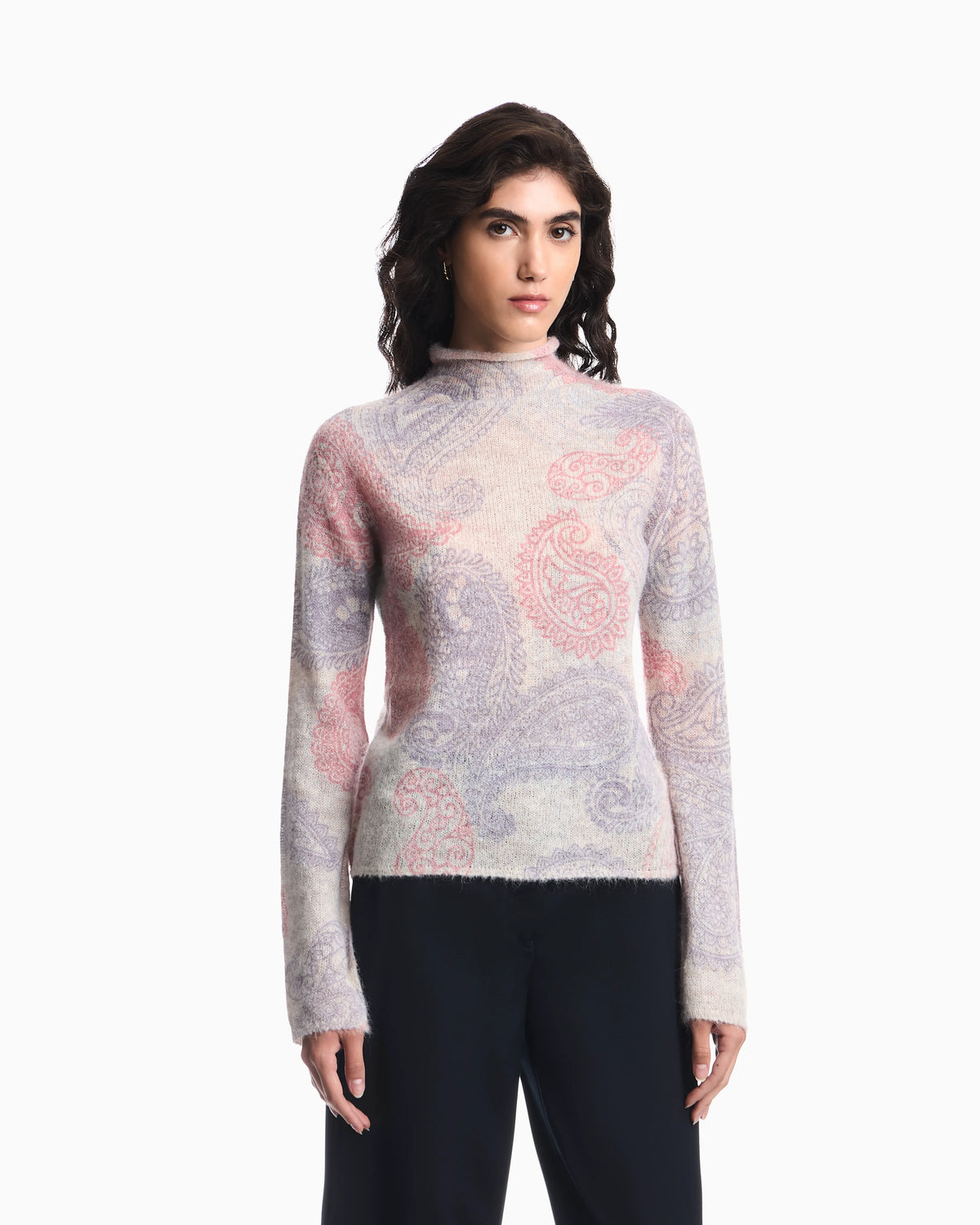 Alpaca sweater with paisley print Boteh Capsule