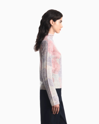 Alpaca sweater with paisley print Boteh Capsule