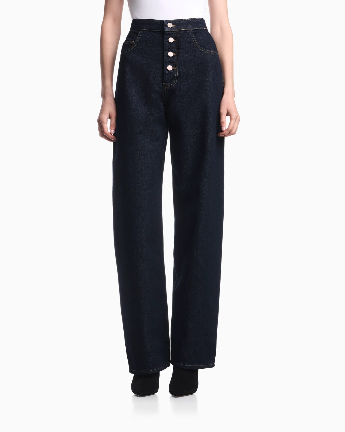 Denim jeans with Boteh Capsule embroidery