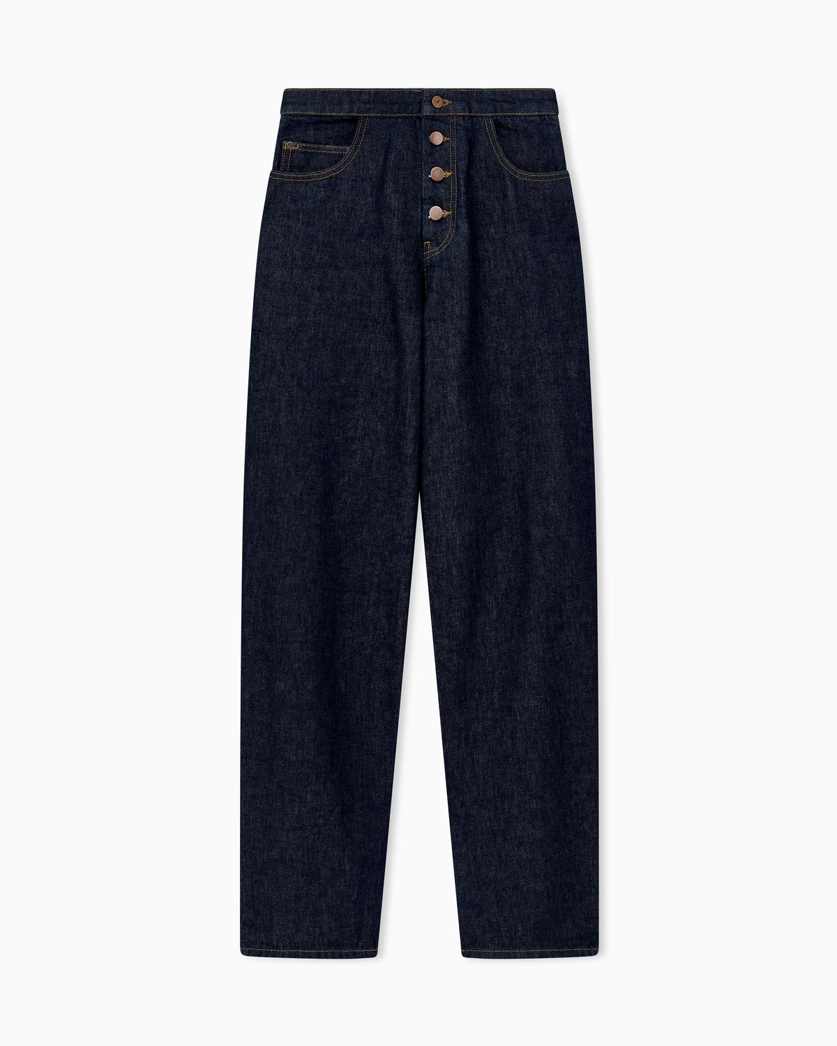 Denim jeans with Boteh Capsule embroidery