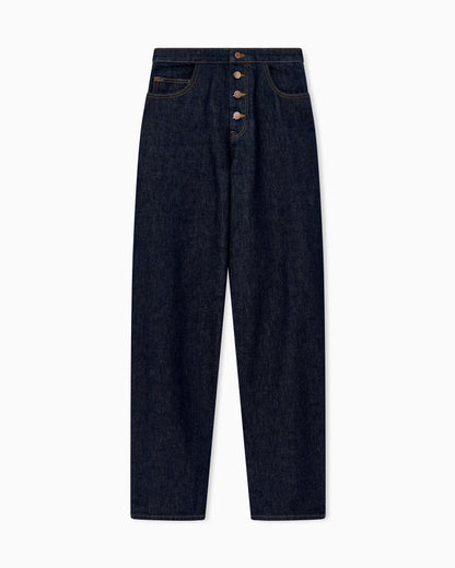 Denim jeans with Boteh Capsule embroidery