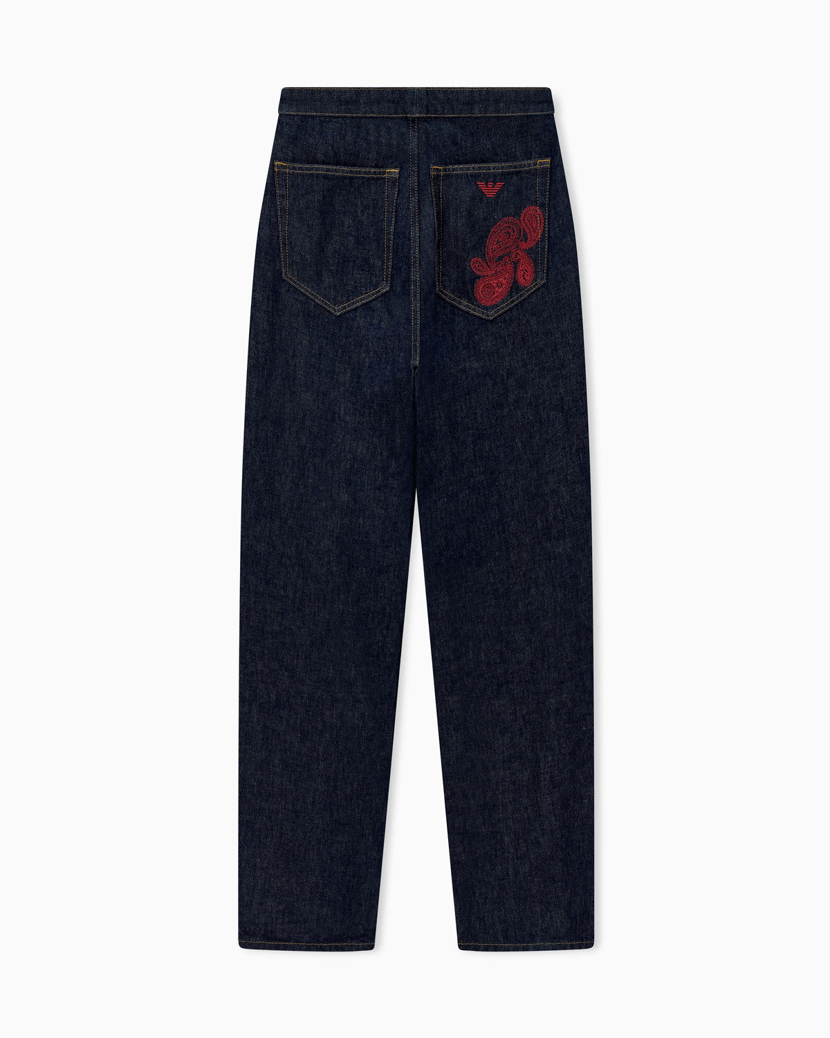 Denim jeans with Boteh Capsule embroidery