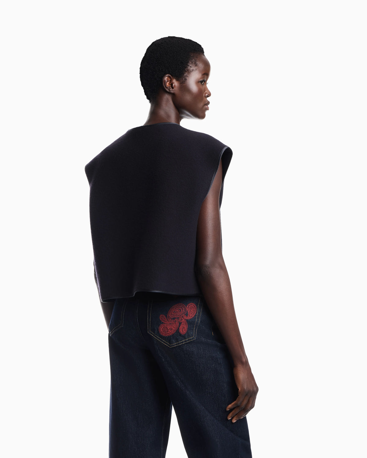 Vest in virgin wool cloth Boteh Capsule