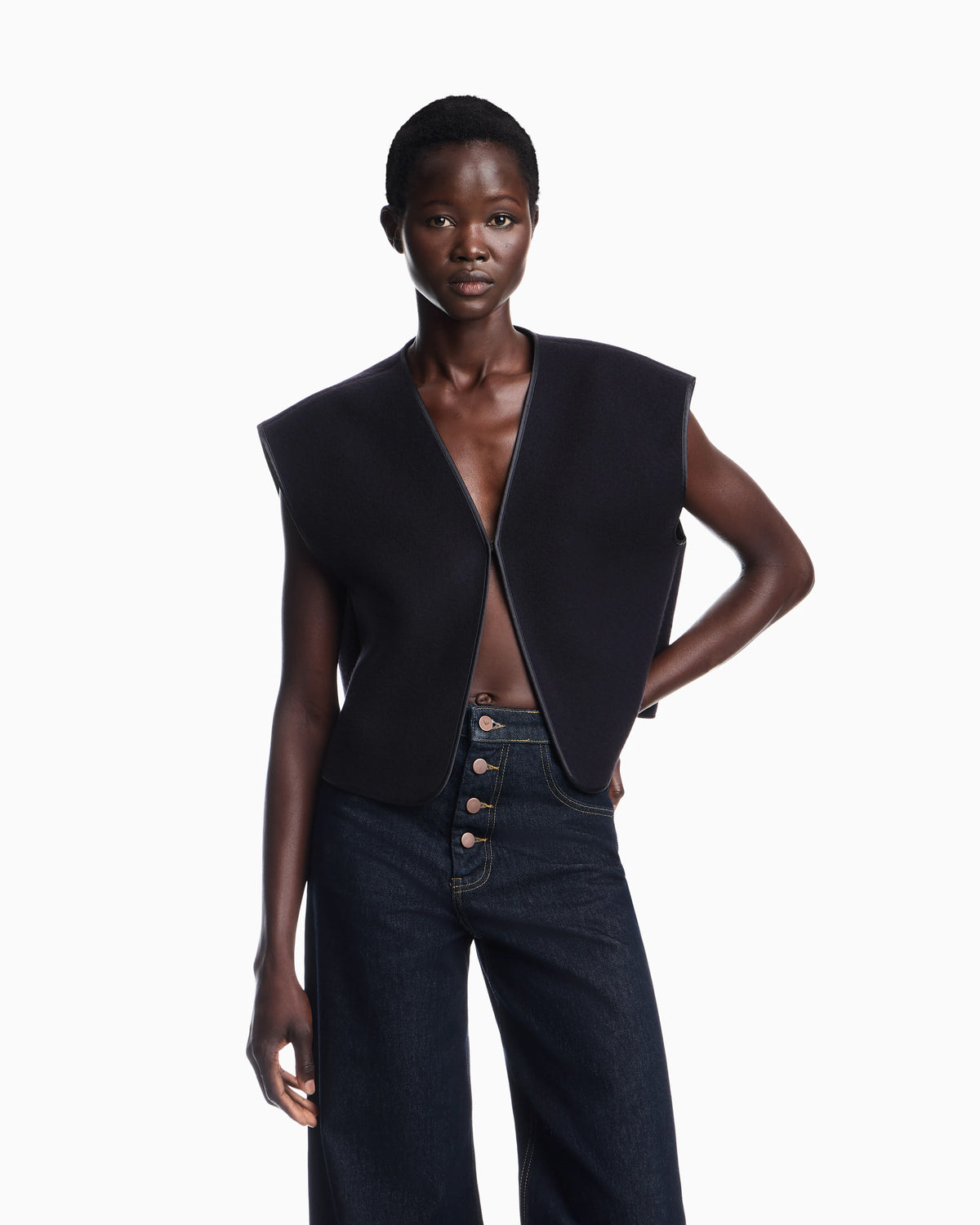 Vest in virgin wool cloth Boteh Capsule