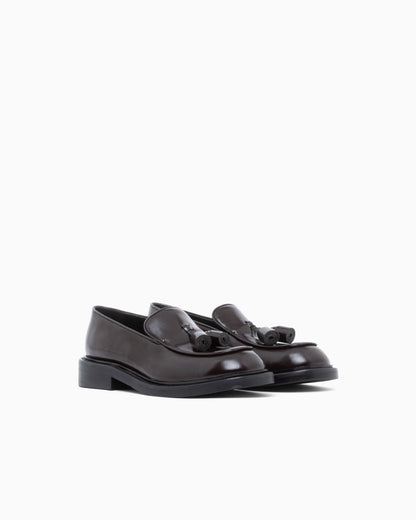 Shiny leather loafers with tassels Signature Capsule
