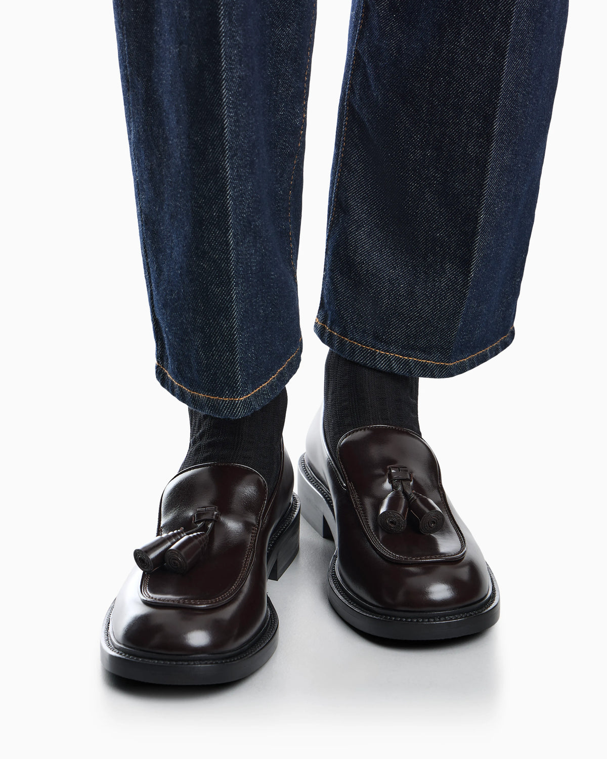 Shiny leather loafers with tassels Signature Capsule