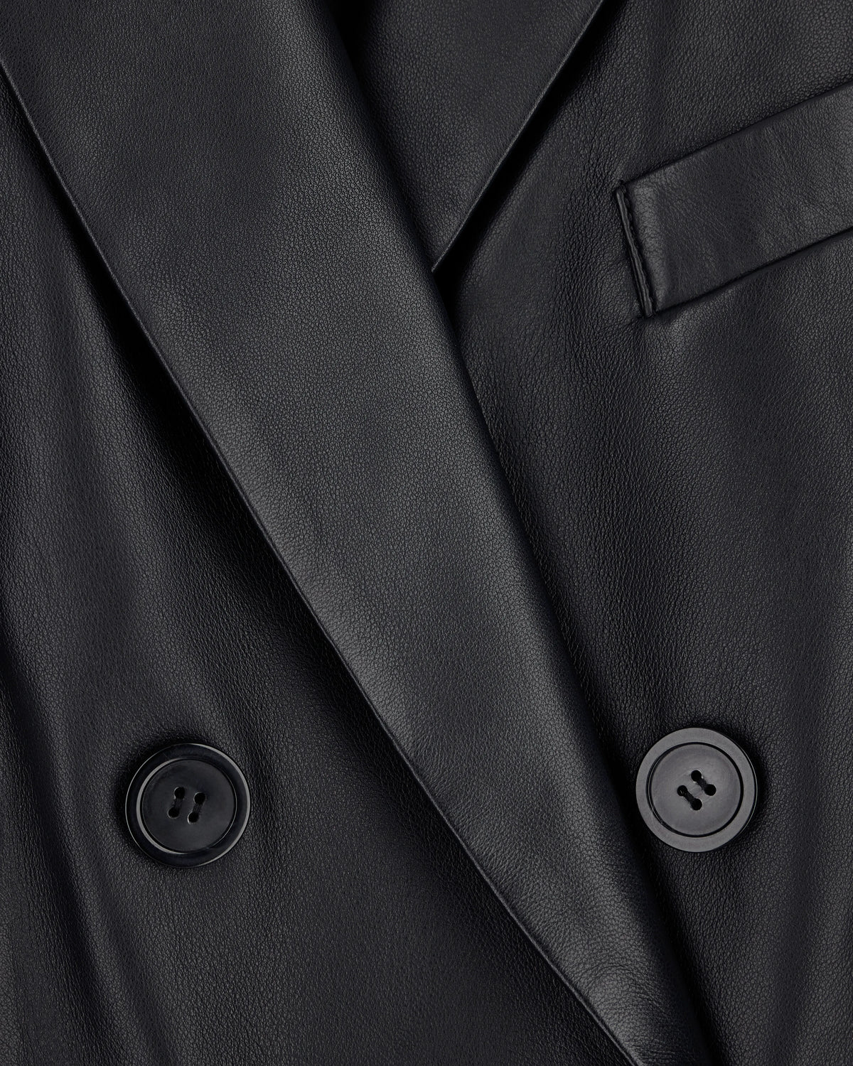 Slim-fit double-breasted blazer in semi-glossy leather