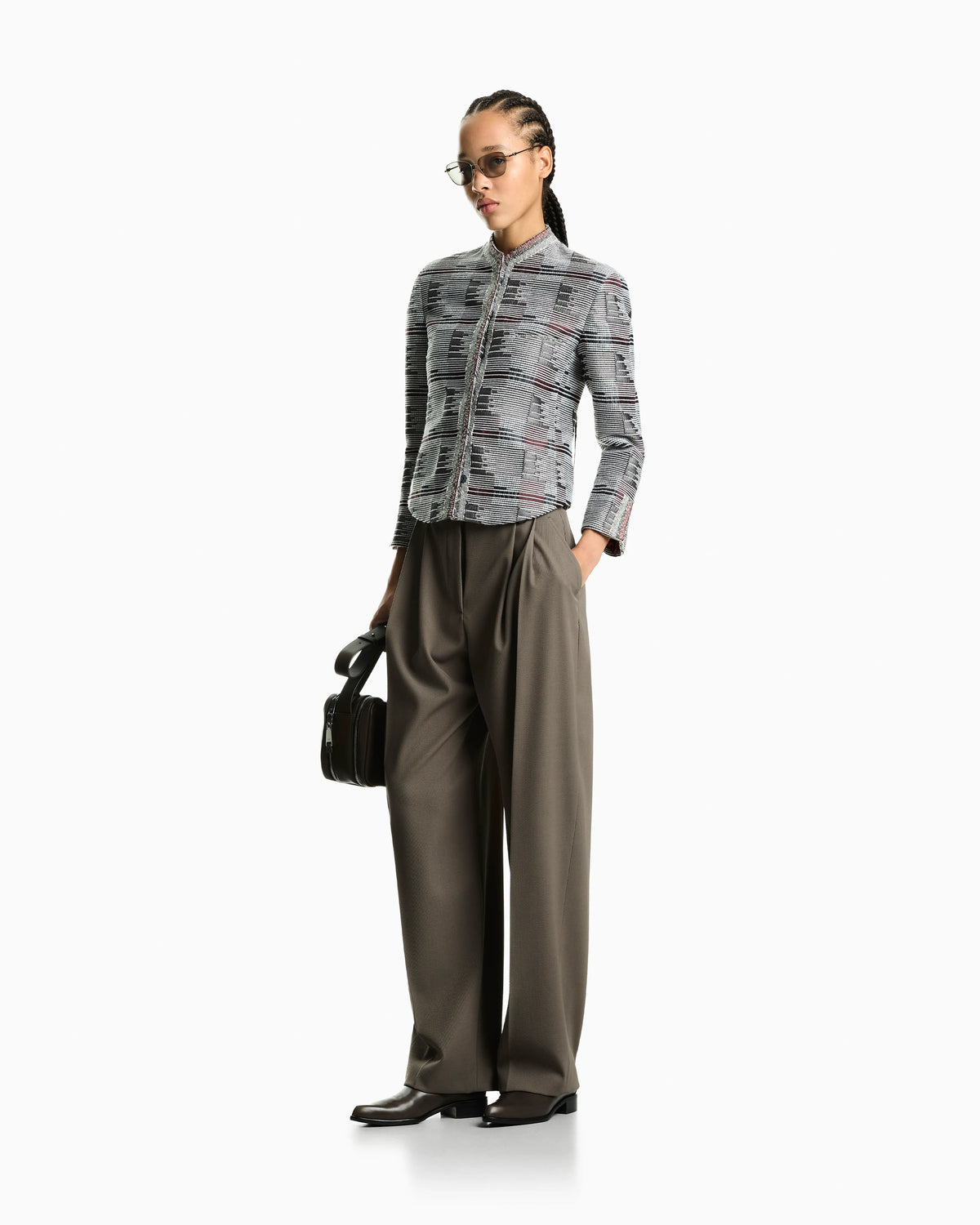 Blazer with irregular geometry jacquard in regular fit