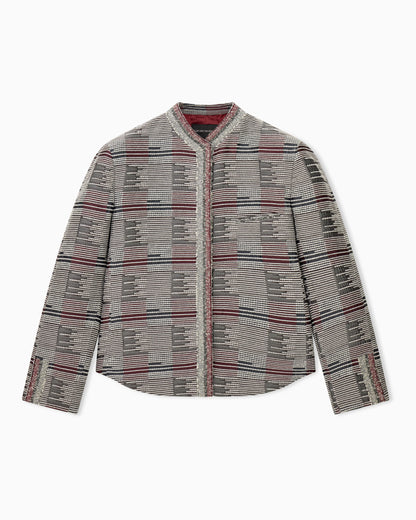 Blazer with irregular geometry jacquard in regular fit