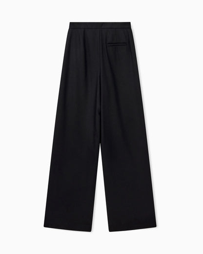 Wide-leg trousers in mixed wool with metallic side studs