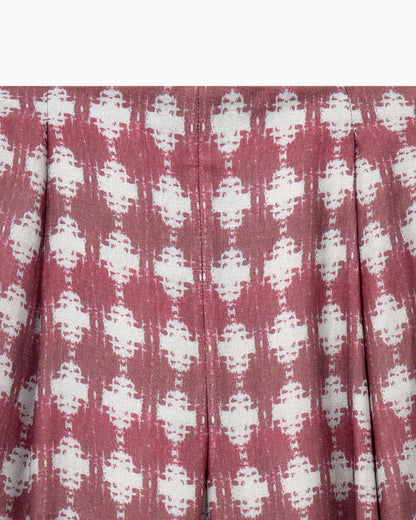Wide-leg trousers in printed check modal and cashmere blend