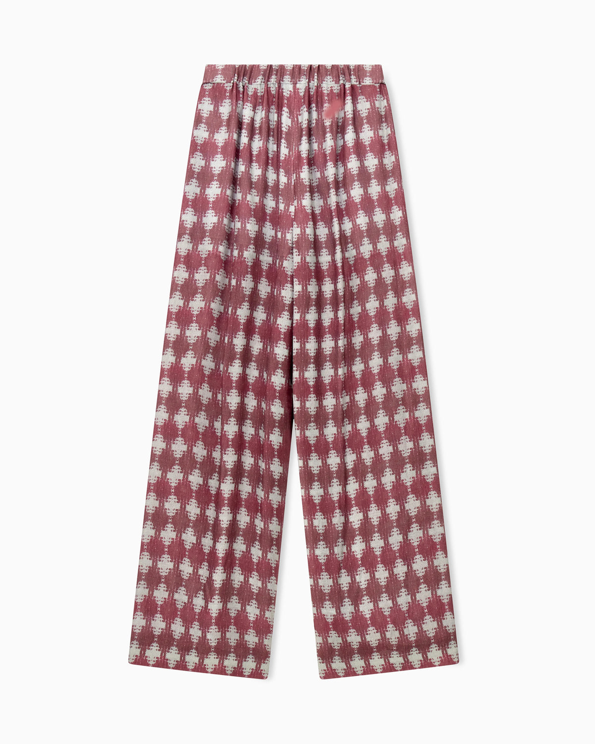 Wide-leg trousers in printed check modal and cashmere blend