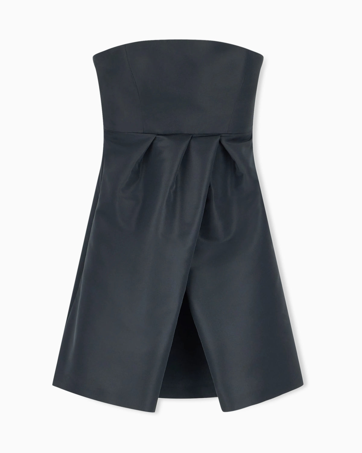 Dress in faille with satin bindings and invisible zipper