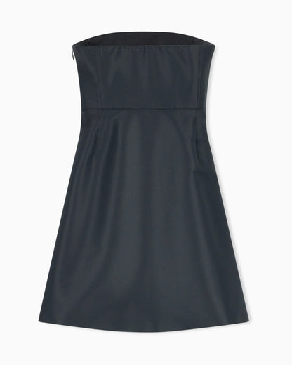 Dress in faille with satin bindings and invisible zipper