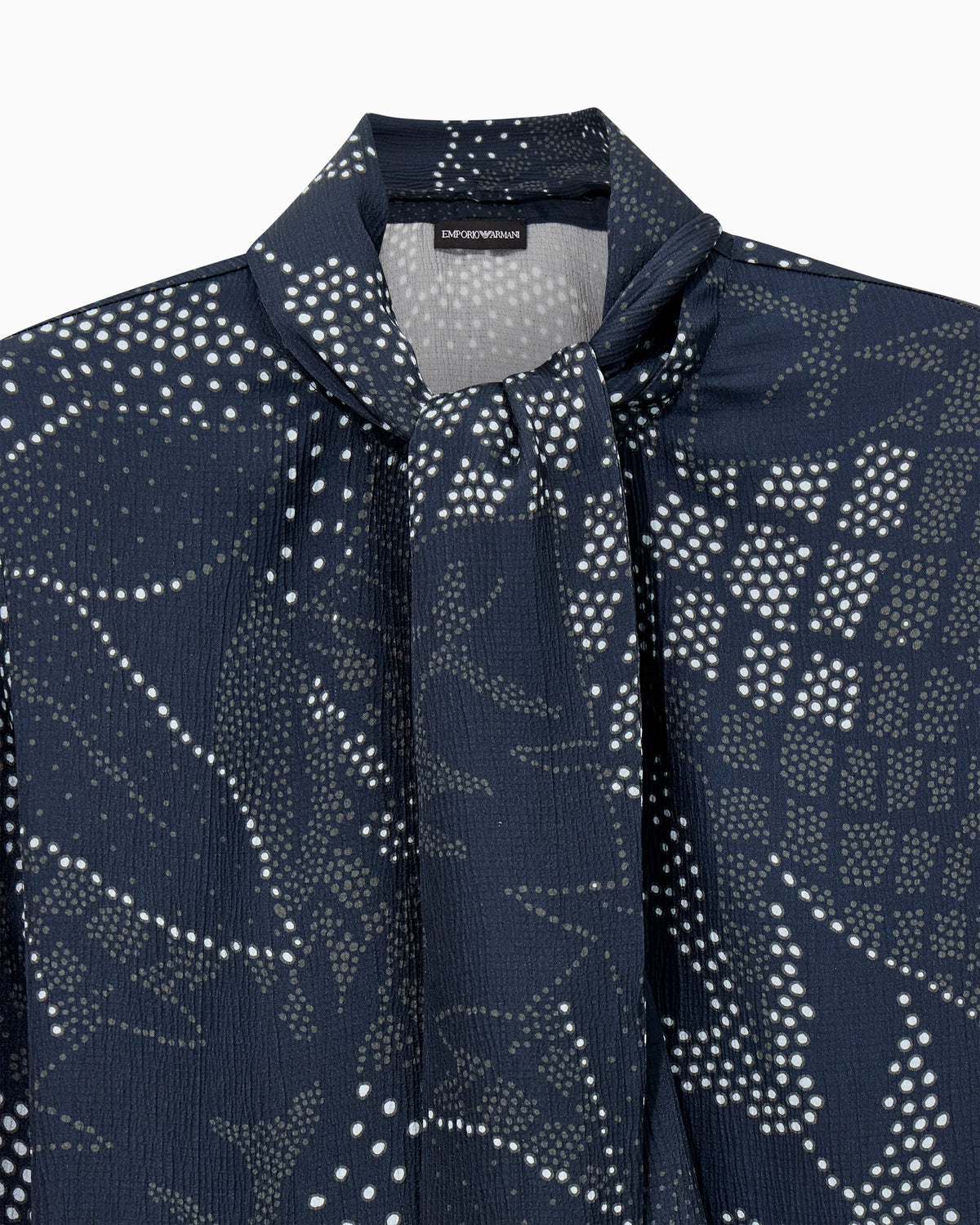 Creponne shirt with dotted floral print and a neck tie