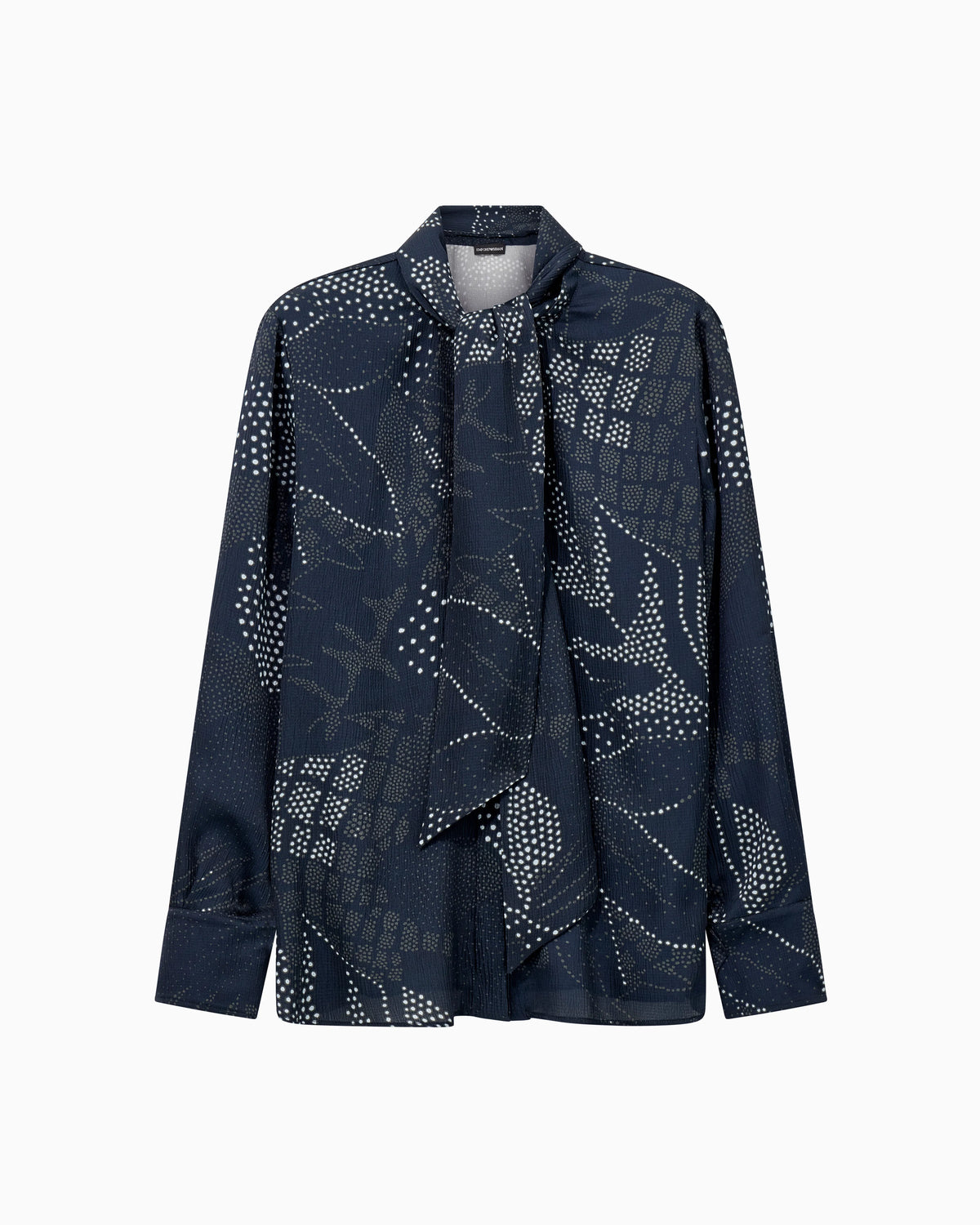 Creponne shirt with dotted floral print and a neck tie