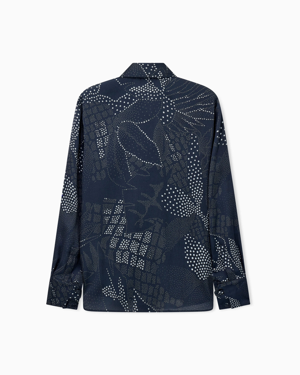 Creponne shirt with dotted floral print and a neck tie