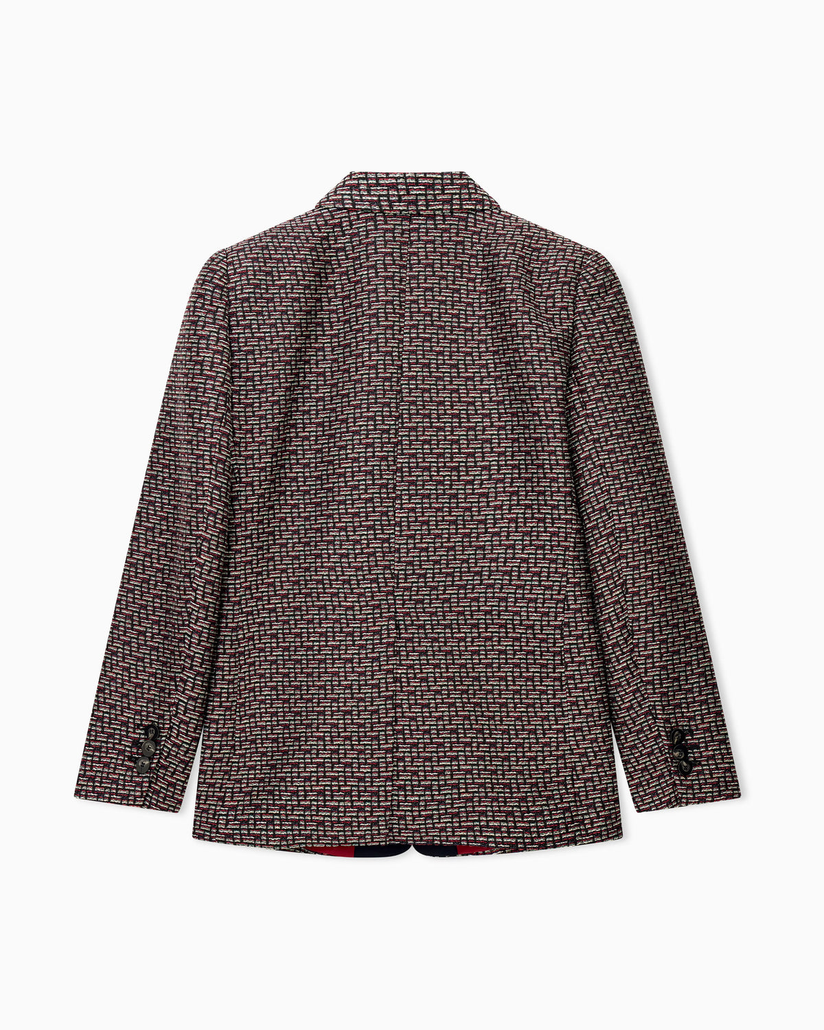 Basket weave lurex blazer with an embroidered chest crest