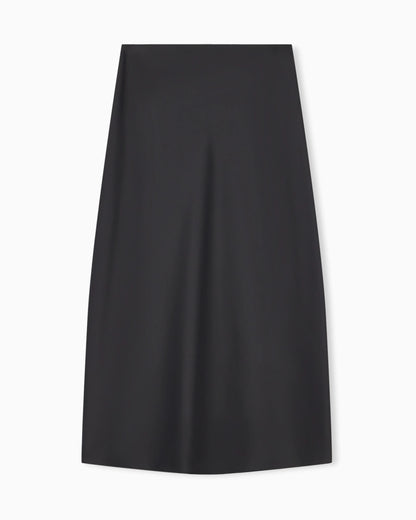 Unlined skirt in techno twill with side zipper and hook
