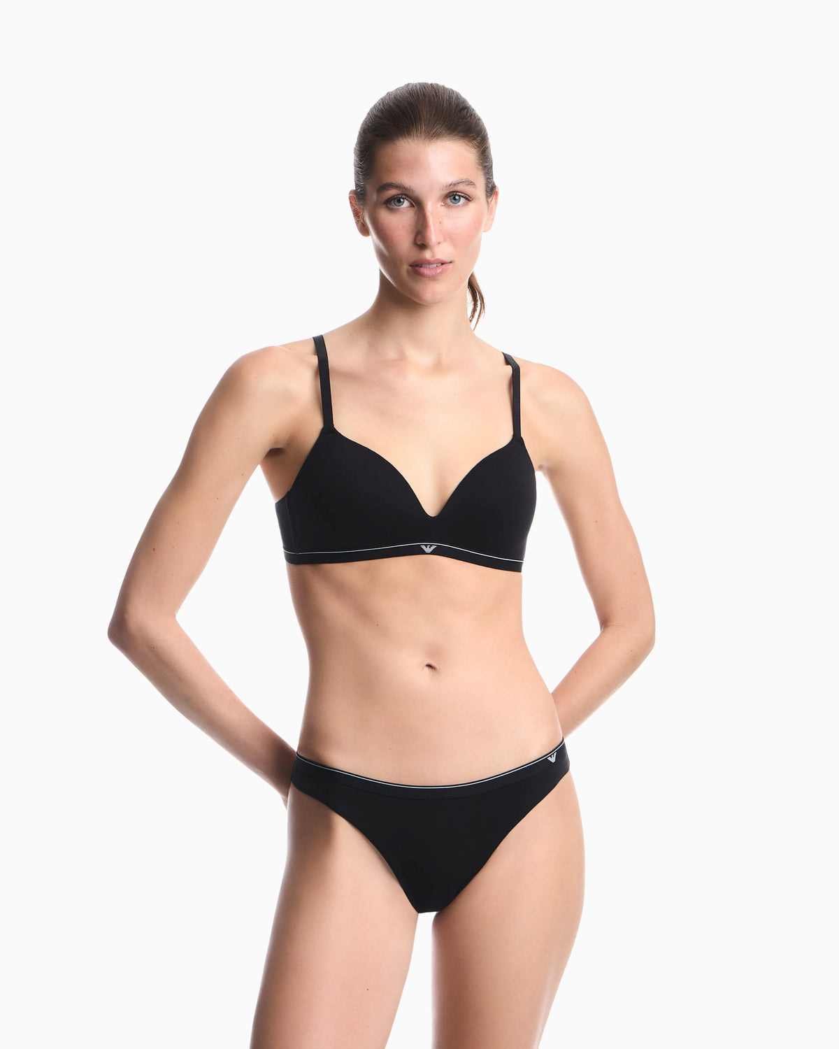 2-pack Brazilian briefs in cotton jersey with logo band