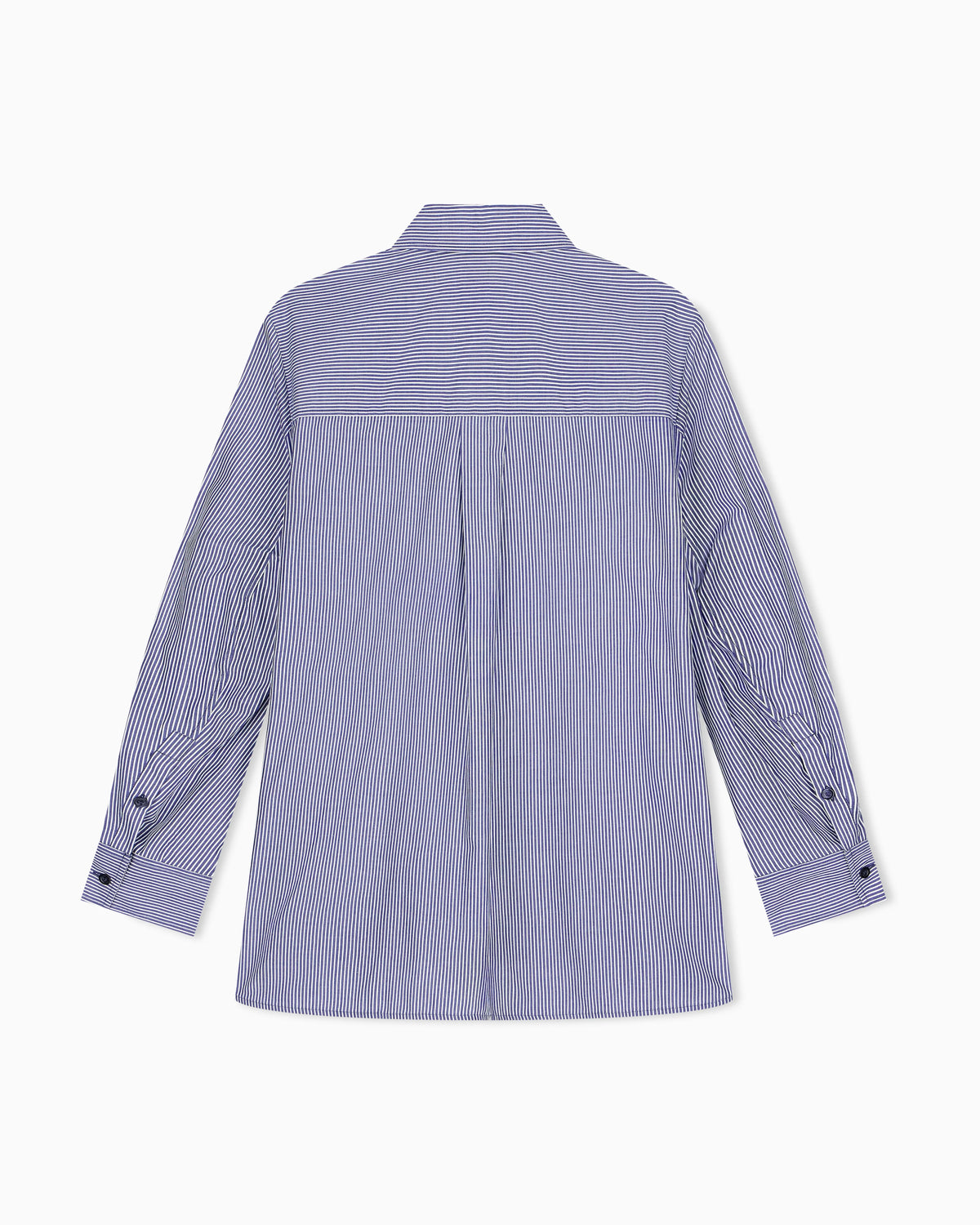 Striped cotton poplin shirt with a single chest pocket