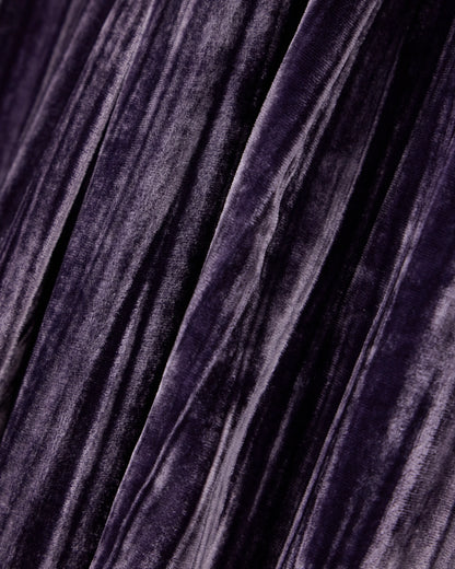 Trousers in plissé velvet with elastic waistband regular fit