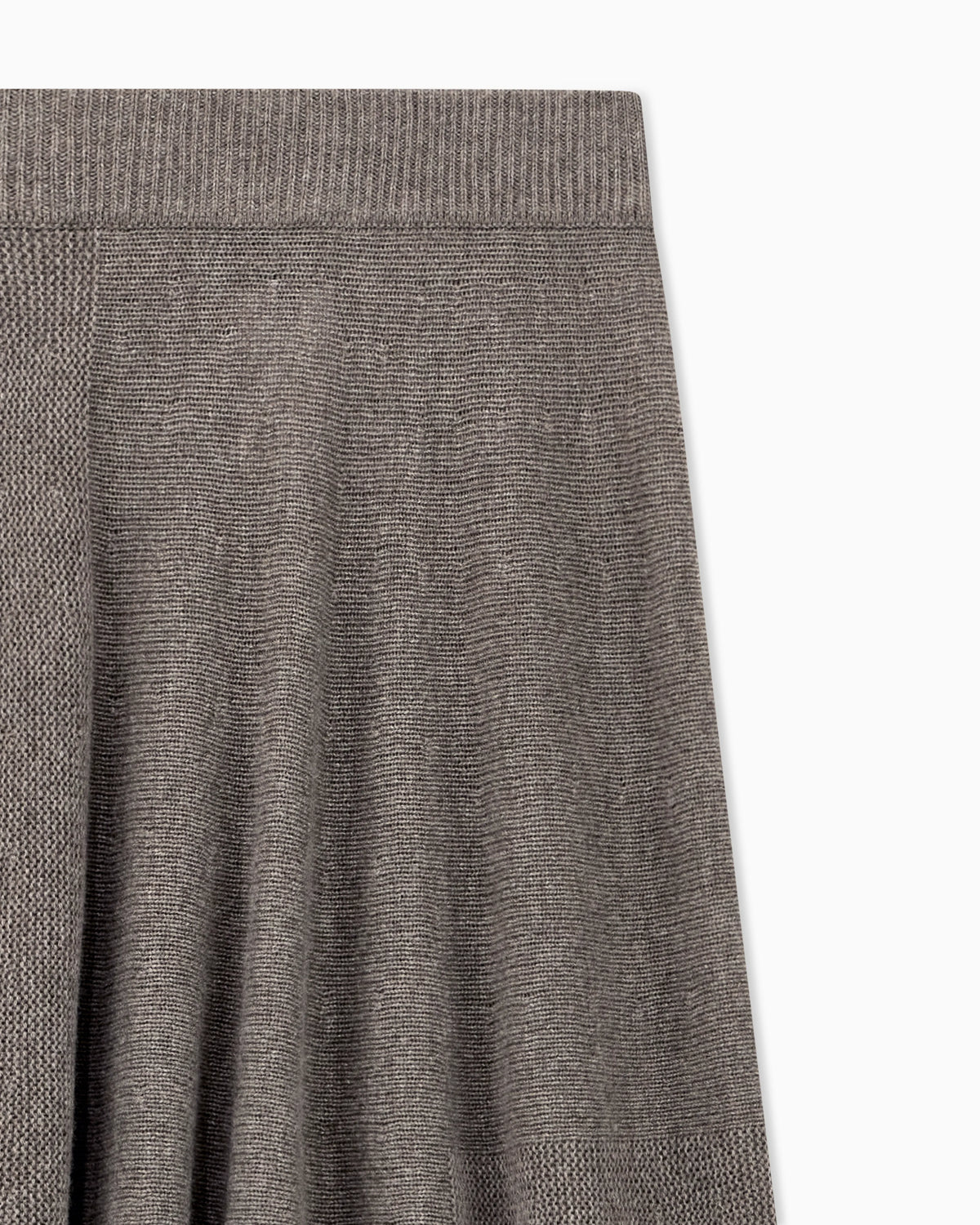 Skirt in virgin wool and cashmere with ribbed waistband