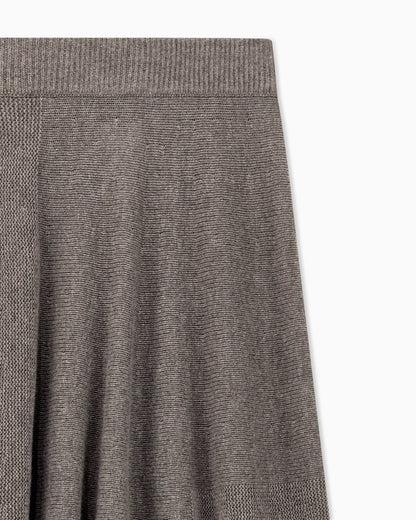 Skirt in virgin wool and cashmere with ribbed waistband