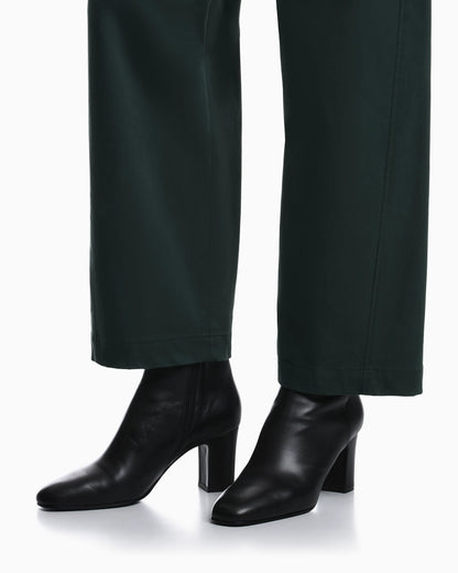 Nappa leather ankle boots with a block heel and buckle
