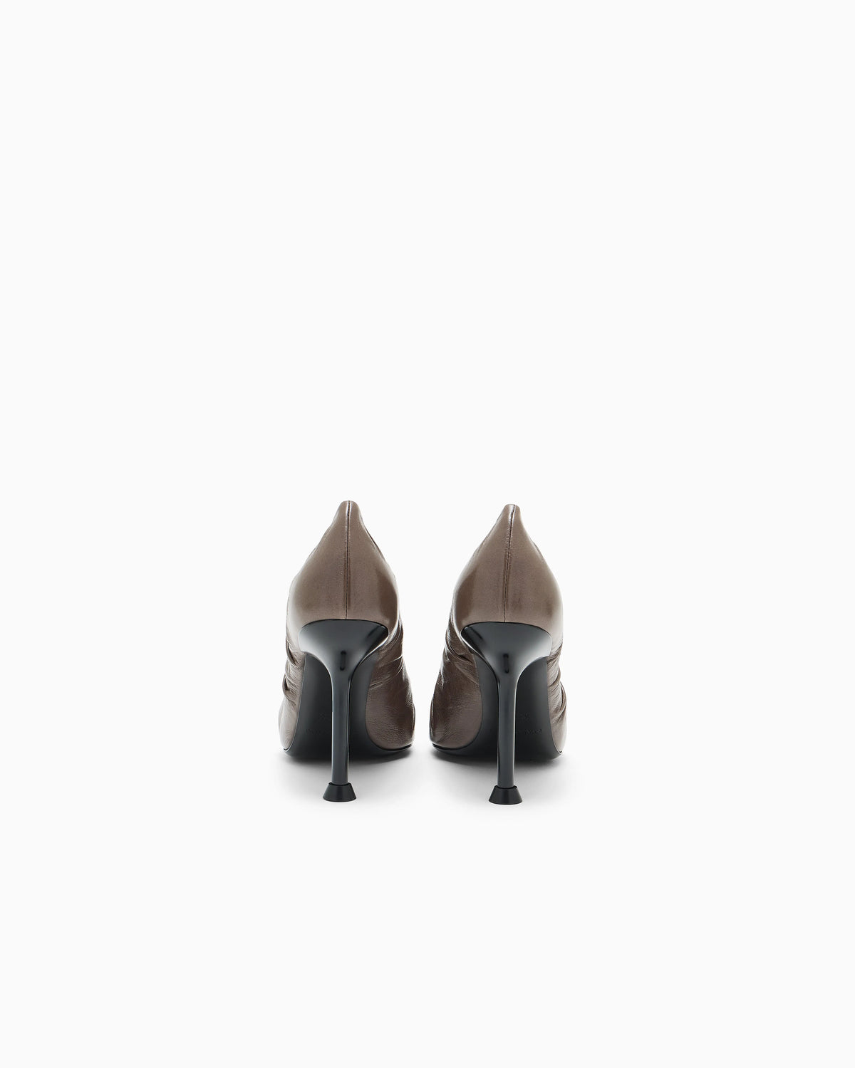 Pointed-toe leather court shoes with gathered detailing