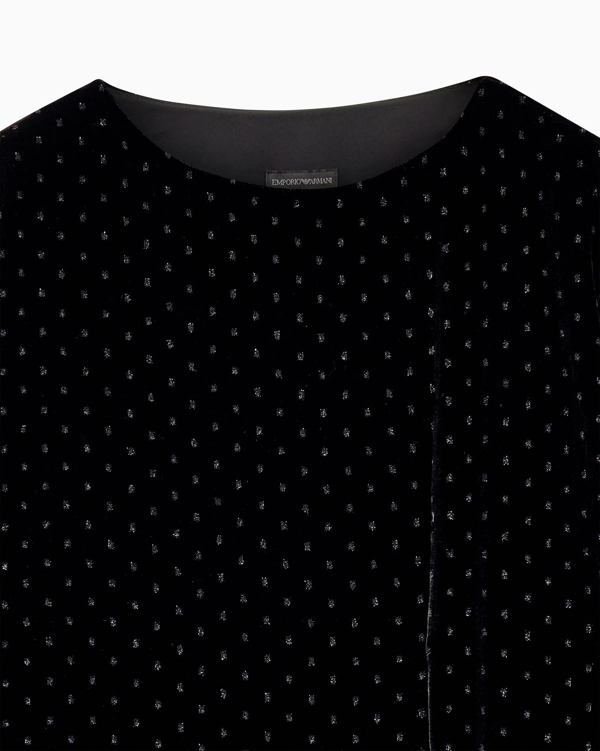 Short-sleeved velvet dress with glitter polka dots