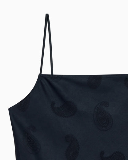 Satin jacquard paisley all-over top Boteh Capsule
