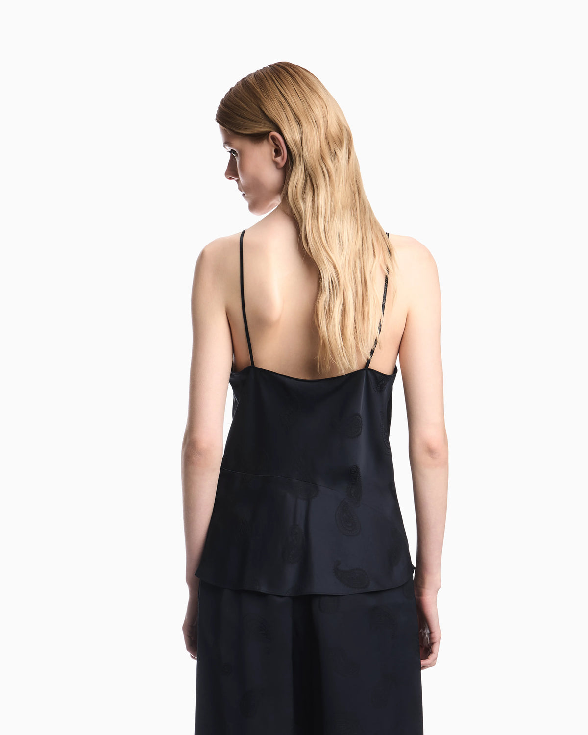 Satin jacquard paisley all-over top Boteh Capsule