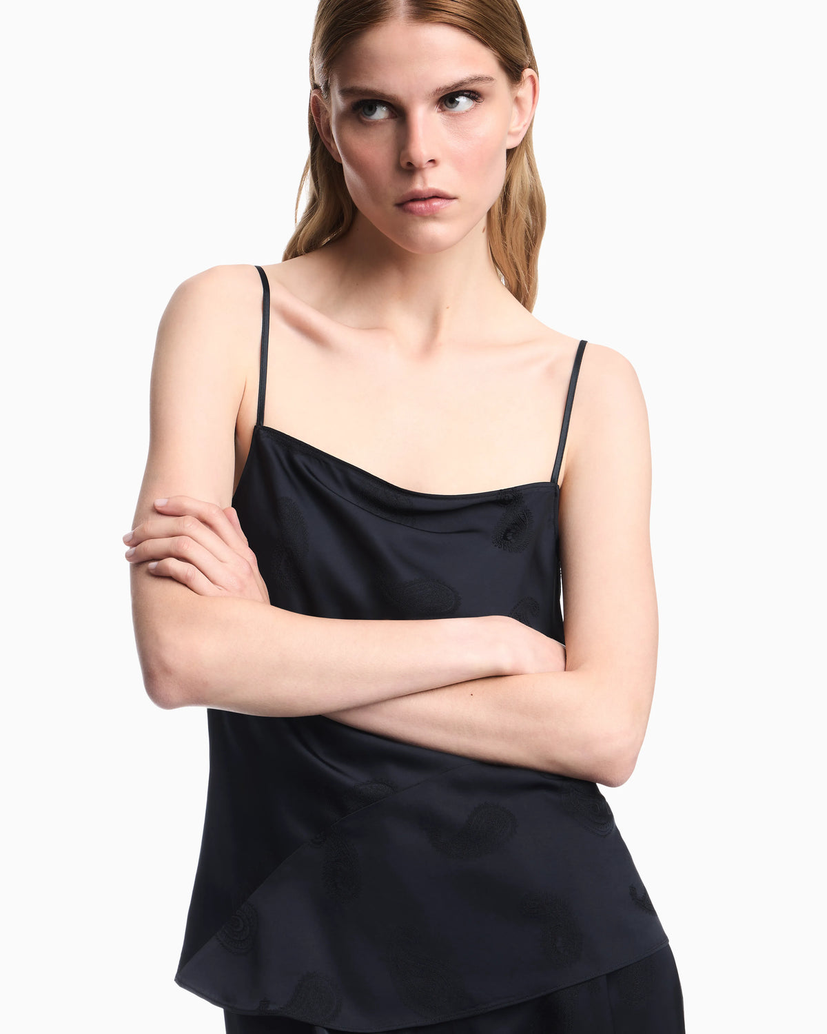Satin jacquard paisley all-over top Boteh Capsule