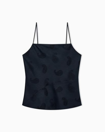 Satin jacquard paisley all-over top Boteh Capsule
