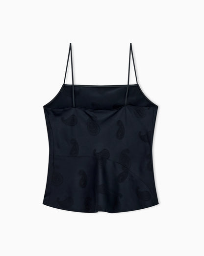 Satin jacquard paisley all-over top Boteh Capsule