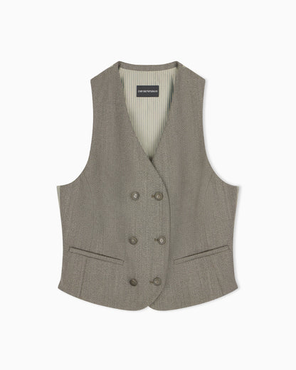 Double-breasted virgin wool gilet