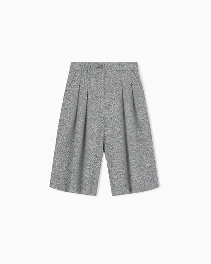 Tweed Bermuda shorts with pleats