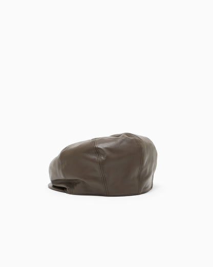 Nappa leather flat cap