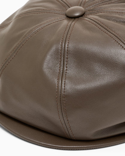 Nappa leather flat cap