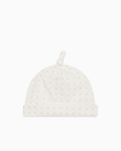 Jersey beanie with op-art eagles