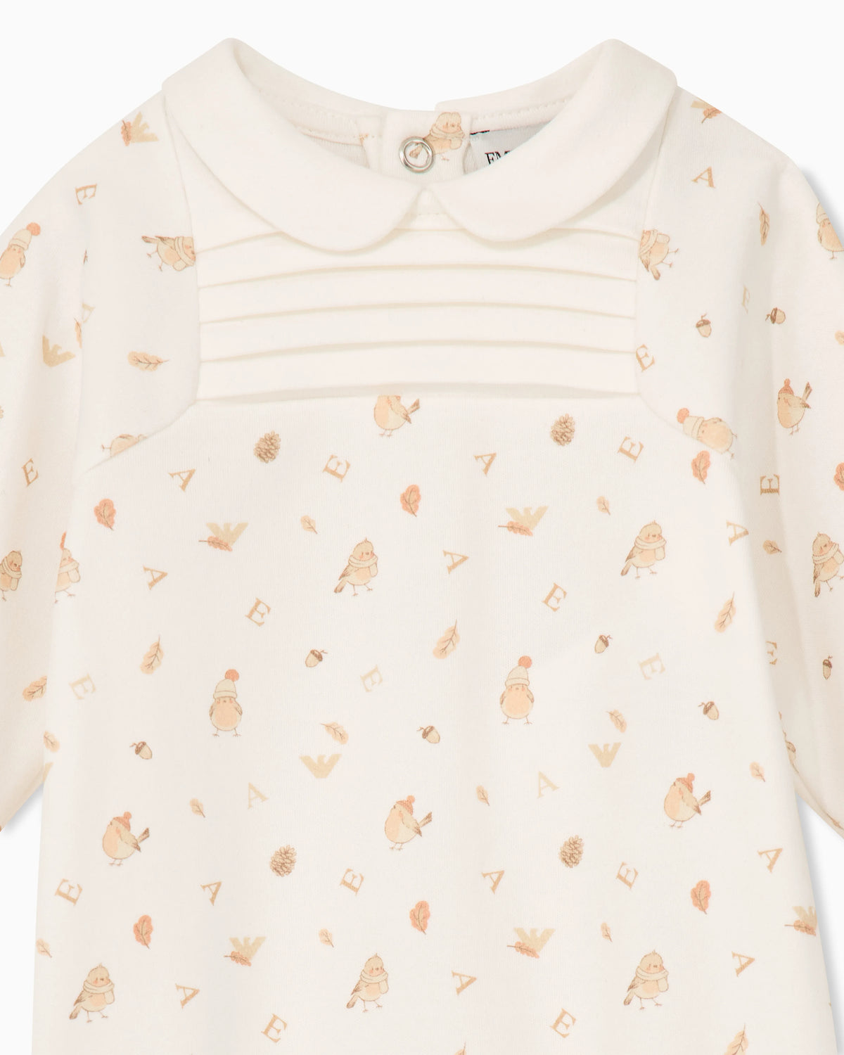 Cotton onesie and knotted hat set with animal print