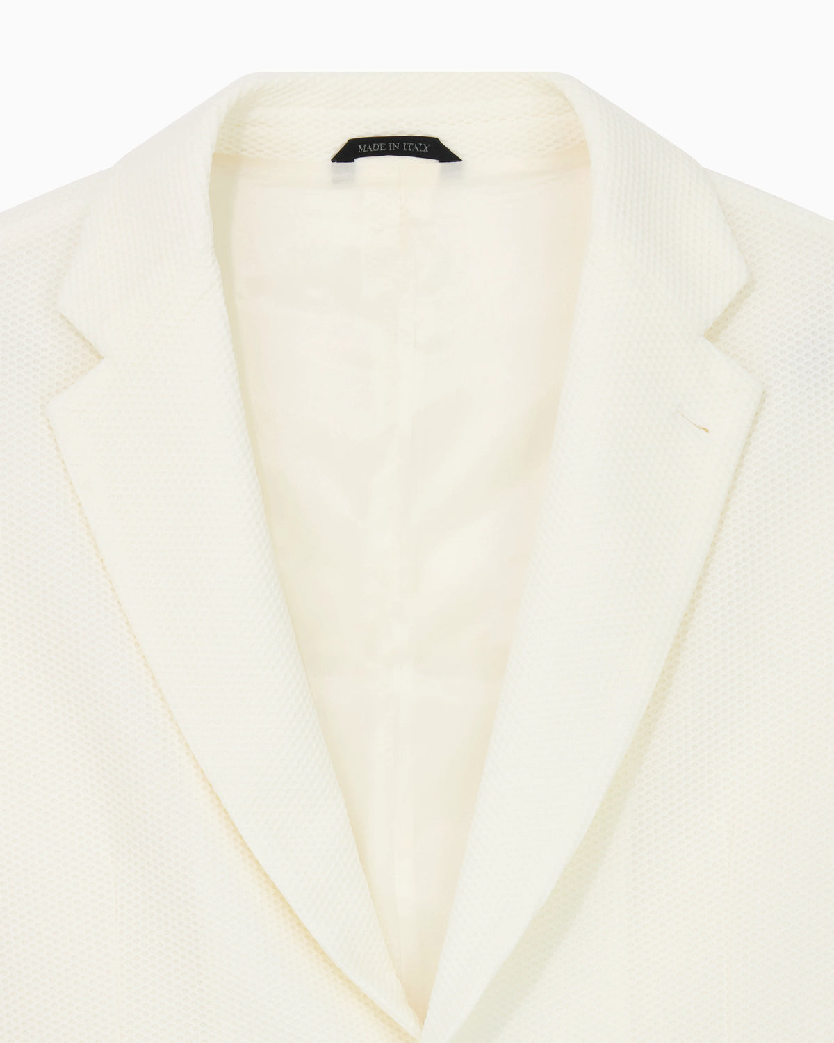 Single-breasted jacket in technical waffle fabric