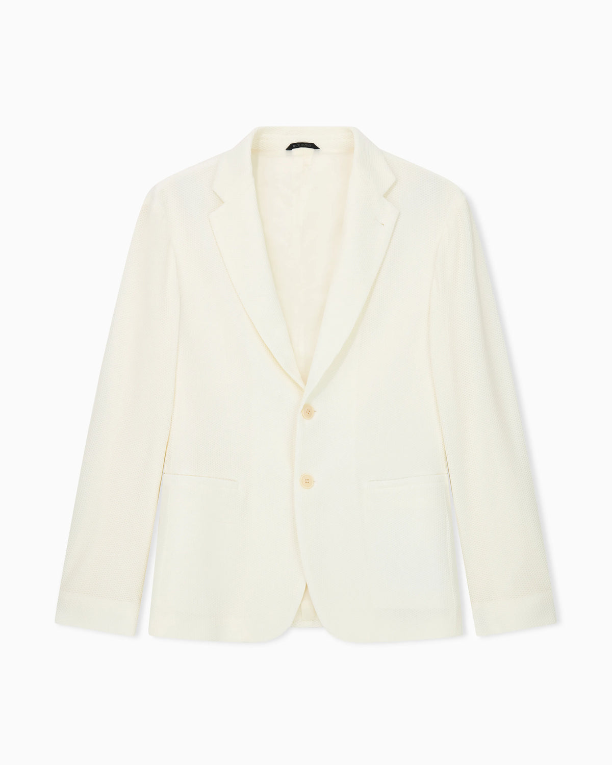 Single-breasted jacket in technical waffle fabric