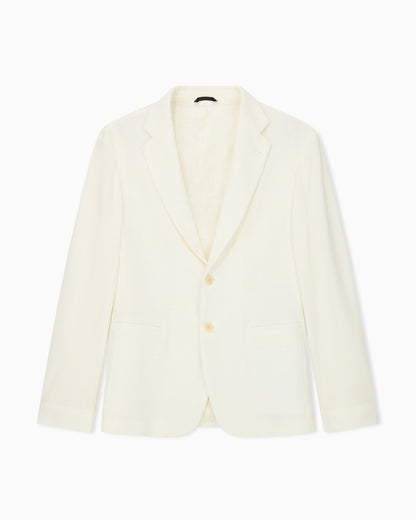 Single-breasted jacket in technical waffle fabric